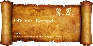 Mérai Botond névjegykártya
